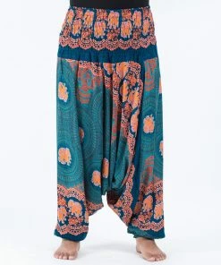 HaremPants.com Plus Size Mandala Elephant Drop Crotch Women's Elephant Pants In Turquoise 9 HaremPants.com Plus Size Mandala Elephant Drop Crotch Women's Elephant Pants In Turquoise