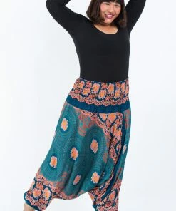 HaremPants.com Plus Size Mandala Elephant Drop Crotch Women's Elephant Pants In Turquoise 10 HaremPants.com Plus Size Mandala Elephant Drop Crotch Women's Elephant Pants In Turquoise