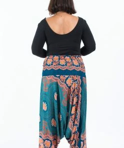 HaremPants.com Plus Size Mandala Elephant Drop Crotch Women's Elephant Pants In Turquoise 11 HaremPants.com Plus Size Mandala Elephant Drop Crotch Women's Elephant Pants In Turquoise