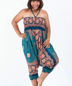 HaremPants.com Plus Size Mandala Elephant Drop Crotch Women's Elephant Pants In Turquoise 13 HaremPants.com Plus Size Mandala Elephant Drop Crotch Women's Elephant Pants In Turquoise