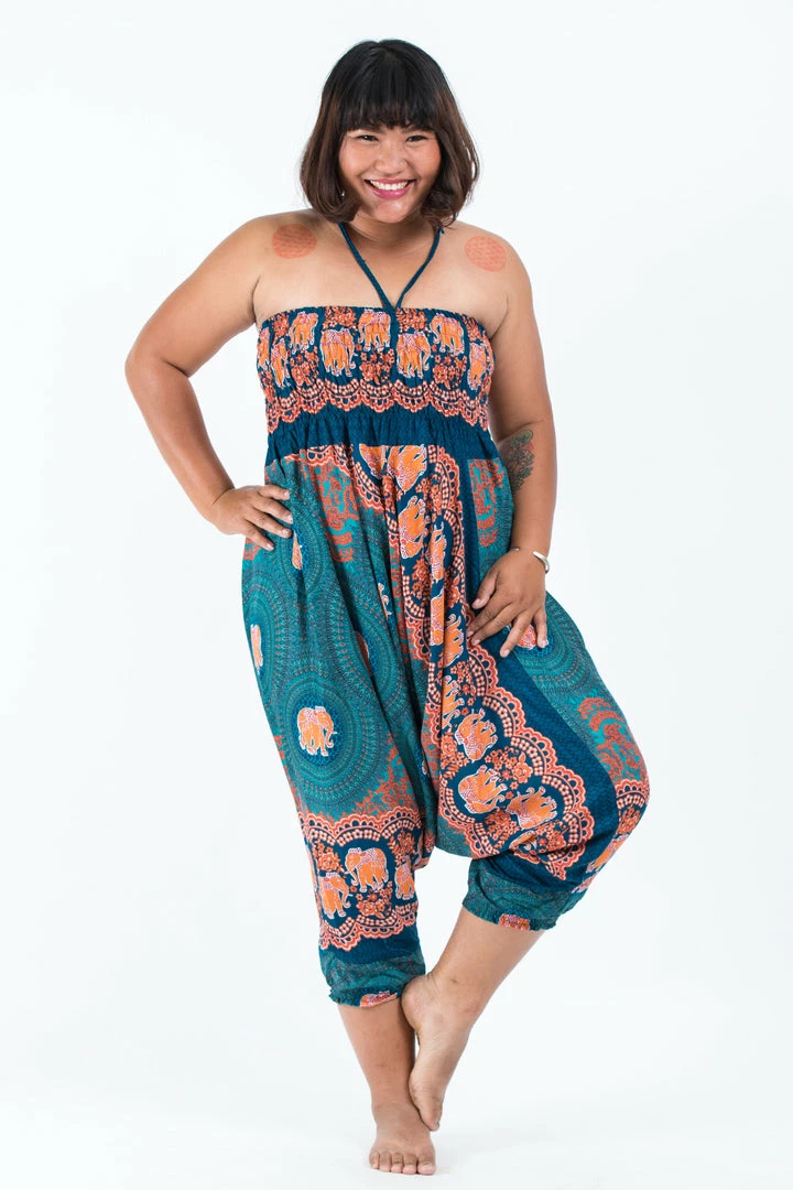 HaremPants.com Plus Size Mandala Elephant Drop Crotch Women's Elephant Pants In Turquoise 8 HaremPants.com Plus Size Mandala Elephant Drop Crotch Women's Elephant Pants In Turquoise