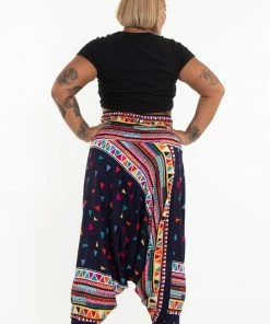 HaremPants.com Plus Size Triangles Drop Crotch Women's Harem Pants In Navy 9 HaremPants.com Plus Size Triangles Drop Crotch Women's Harem Pants In Navy