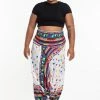 HaremPants.com Plus Size Triangles Drop Crotch Women's Harem Pants In White