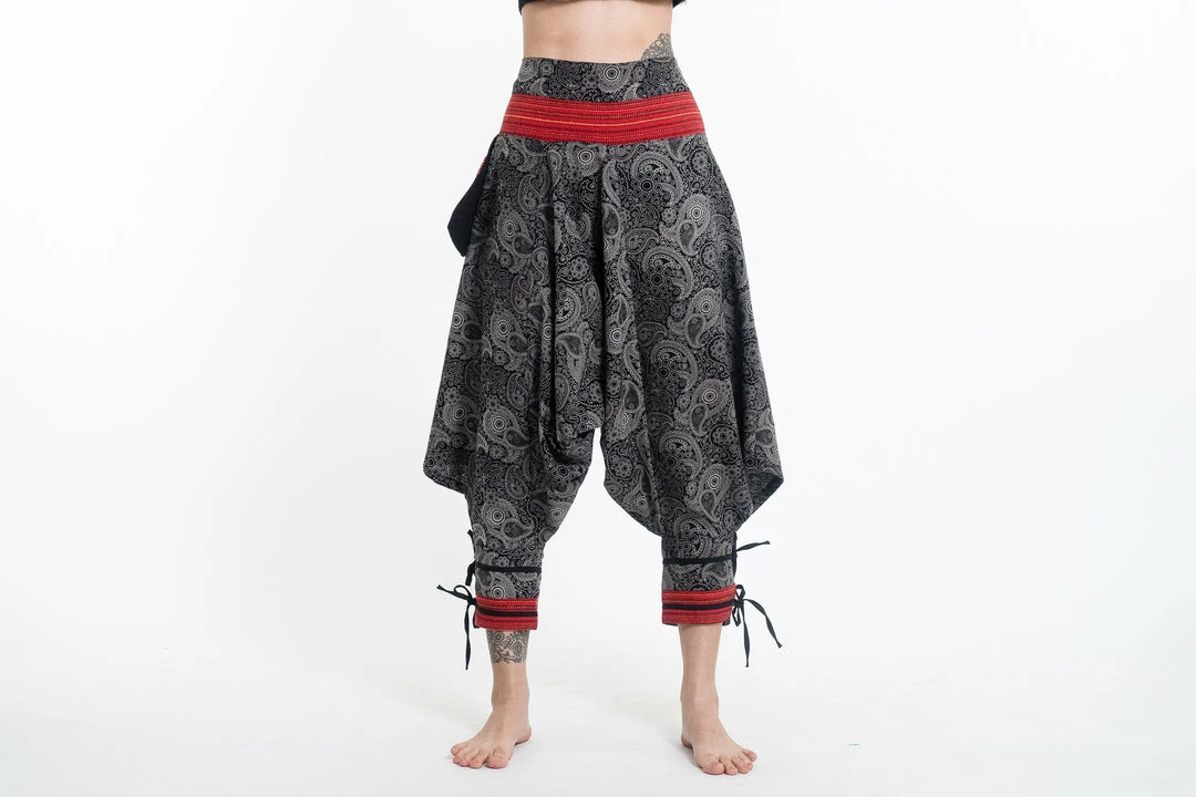 HaremPants.com Paisley Thai Hill Tribe Fabric Women's Harem Pants With Ankle Straps 4 HaremPants.com Paisley Thai Hill Tribe Fabric Women's Harem Pants With Ankle Straps