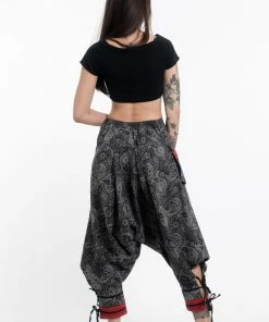 HaremPants.com Paisley Thai Hill Tribe Fabric Women's Harem Pants With Ankle Straps 9 HaremPants.com Paisley Thai Hill Tribe Fabric Women's Harem Pants With Ankle Straps