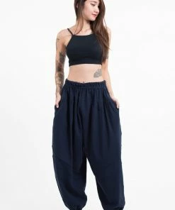 HaremPants.com Genie Women's Cotton Harem Pants In Navy