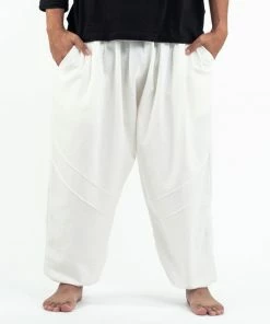HaremPants.com Plus Size Genie Women's Cotton Harem Pants In White
