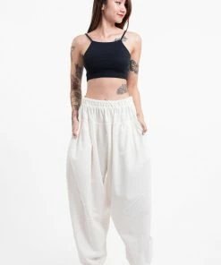 HaremPants.com Genie Women's Cotton Harem Pants In White