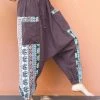 HaremPants.com Elephant Aztec Cotton Women's Harem Pants In Brown