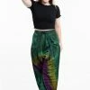 HaremPants.com Women's Tie Dye Cotton Women Harem Pants In Green Yellow