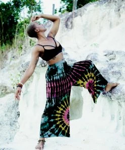 HaremPants.com Tie Dye Wide Leg Palazzo Harem Pants Cotton Turquoise