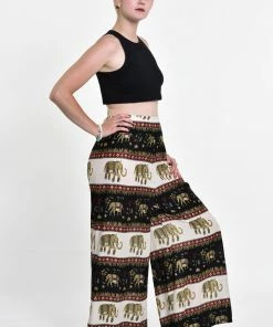 HaremPants.com Women's Elephant Bliss Palazzo Style Elephant Pants In Black