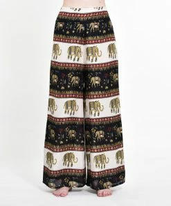 HaremPants.com Women's Elephant Bliss Palazzo Style Elephant Pants In Black