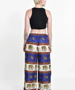 HaremPants.com Women's Elephant Bliss Palazzo Style Elephant Pants In Blue