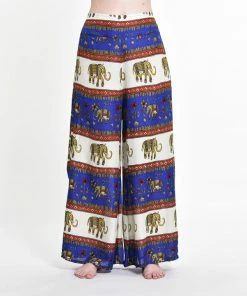 HaremPants.com Women's Elephant Bliss Palazzo Style Elephant Pants In Blue