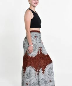 HaremPants.com Women's Marble Mandalas Palazzo Style Harem Pants In Brown