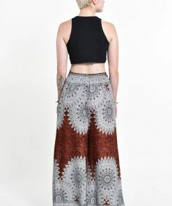 HaremPants.com Women's Marble Mandalas Palazzo Style Harem Pants In Brown