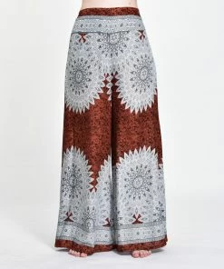 HaremPants.com Women's Marble Mandalas Palazzo Style Harem Pants In Brown