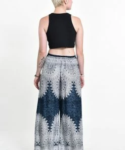 HaremPants.com Women's Marble Mandalas Palazzo Style Harem Pants In Indigo