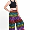 HaremPants.com Women's Rainbow Elephant Palazzo Style Elephant Pants In Purple