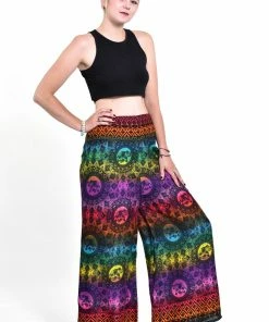 HaremPants.com Women's Rainbow Elephant Palazzo Style Elephant Pants In Purple