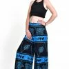 HaremPants.com Turtle Print Palazzo Style Harem Pants In Blue