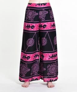 HaremPants.com Turtle Print Palazzo Style Harem Pants In Pink Women's