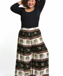 HaremPants.com Women's Plus Size Elephant Bliss Palazzo Style Elephant Pants In Black