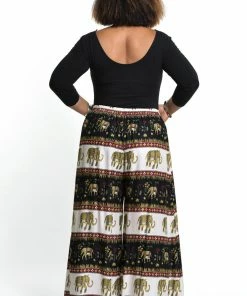 HaremPants.com Women's Plus Size Elephant Bliss Palazzo Style Elephant Pants In Black