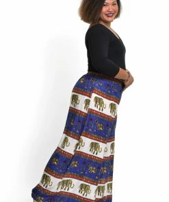 HaremPants.com Plus Size Elephant Bliss Palazzo Style Elephant Pants In Blue Women's
