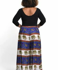 HaremPants.com Plus Size Elephant Bliss Palazzo Style Elephant Pants In Blue Women's