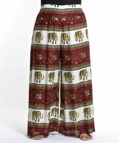 HaremPants.com Women's Plus Size Elephant Bliss Palazzo Style Elephant Pants In Red