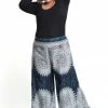 HaremPants.com Women's Plus Size Marble Mandalas Palazzo Style Harem Pants In Indigo