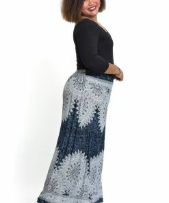 HaremPants.com Women's Plus Size Marble Mandalas Palazzo Style Harem Pants In Indigo