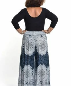 HaremPants.com Women's Plus Size Marble Mandalas Palazzo Style Harem Pants In Indigo