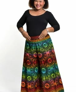 HaremPants.com Women's Plus Size Rainbow Elephant Palazzo Style Elephant Pants In Orange