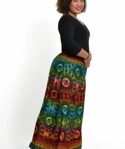 HaremPants.com Women's Plus Size Rainbow Elephant Palazzo Style Elephant Pants In Orange