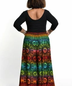 HaremPants.com Women's Plus Size Rainbow Elephant Palazzo Style Elephant Pants In Orange