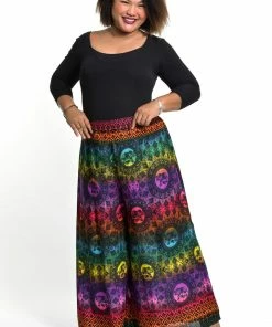 HaremPants.com Women's Plus Size Rainbow Elephant Palazzo Style Elephant Pants In Purple