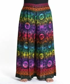 HaremPants.com Women's Plus Size Rainbow Elephant Palazzo Style Elephant Pants In Purple