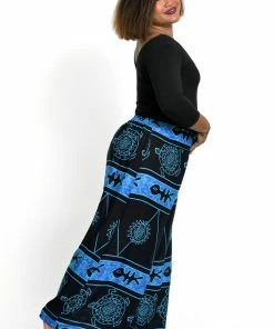 HaremPants.com Women's Plus Size Turtle Print Palazzo Style Harem Pants In Blue