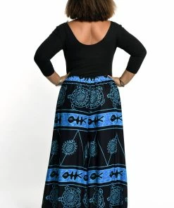 HaremPants.com Women's Plus Size Turtle Print Palazzo Style Harem Pants In Blue