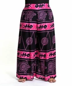 HaremPants.com Women's Plus Size Turtle Print Palazzo Style Harem Pants In Pink
