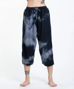 HaremPants.com Women's Drawstring Yoga Massage Cropped Pants In Black