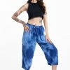 HaremPants.com Women's Drawstring Yoga Massage Cropped Pants In Blue