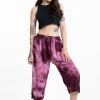 HaremPants.com Women's Drawstring Yoga Massage Cropped Pants In Dark Purple