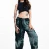 HaremPants.com Women's Drawstring Yoga Massage Cropped Pants In Dark Teal