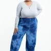 HaremPants.com Plus Size Tie Dye Drawstring Women's Yoga Massage Pants In Blue 1 HaremPants.com Plus Size Tie Dye Drawstring Women's Yoga Massage Pants In Blue
