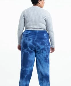 HaremPants.com Plus Size Tie Dye Drawstring Women's Yoga Massage Pants In Blue