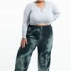 HaremPants.com Plus Size Tie Dye Drawstring Women's Yoga Massage Pants In Dark Teal